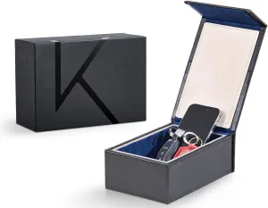 KK7-DB Faraday Protector Box, Signal Shielding, Anti-Theft Car Key & RFID Blocker for Vehicles - Compact Design (Azure-Black)