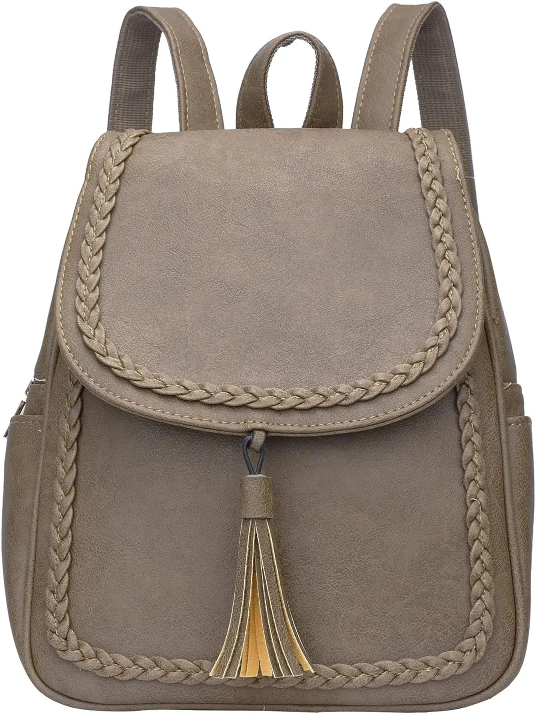 KKXIU Fashion Small Synthetic Leather Backpack Purse For Women and Ladies with Tassel