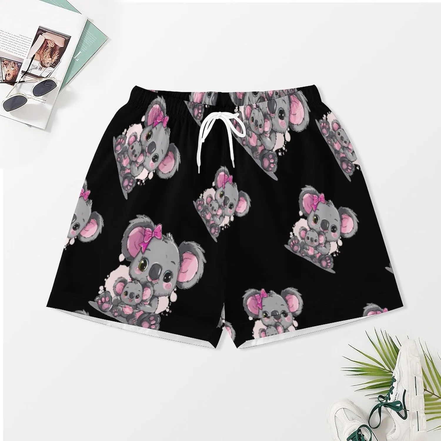 Koala Mommy Women's Satin Pajama Set Short Sleeve Button Down Sleepwear Loungewear Pj Set
