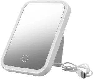 KOHARA Makeup Light Mirrors USB Led Cosmetic Mirror Lighted Vanity Mirror Table Led Lighted Mirror Led Mirror Plastic Desktop Makeup Mirror White