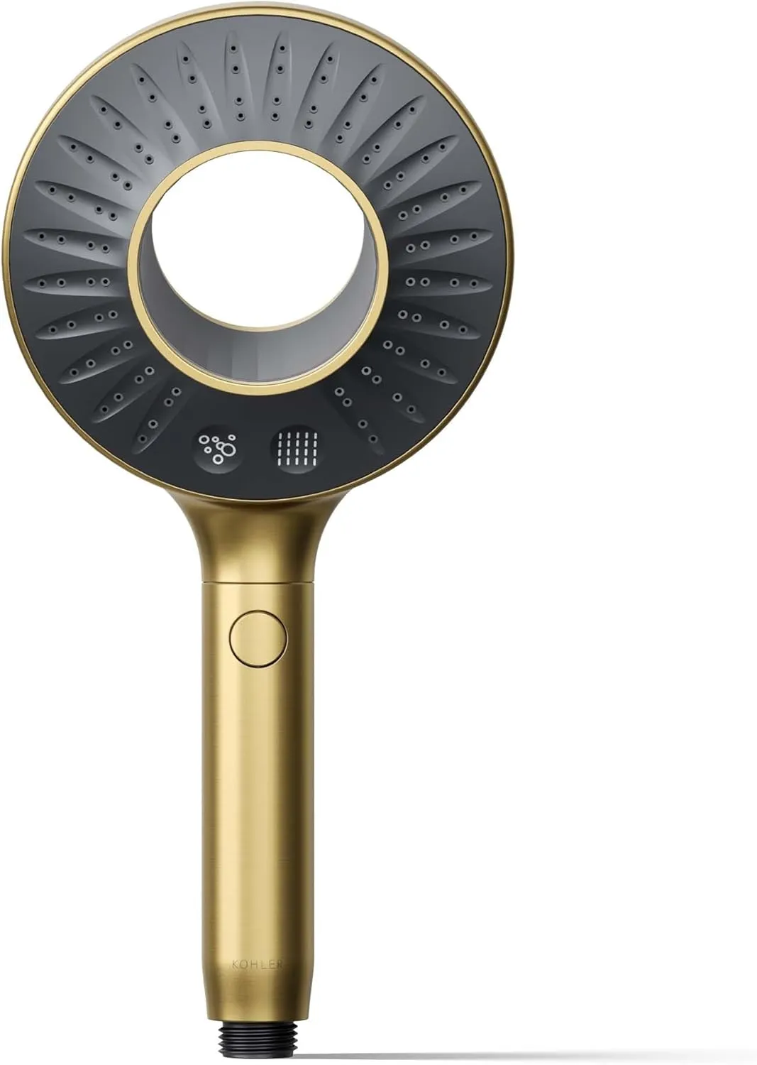 KOHLER K-28681-G-2MB SpaViva Two-Function Handheld Showerhead, Round High Pressure Shower Head, Compatible with SpaViva Cleansing Device, 1.75 GPM, Vibrant Brushed Moderne Brass