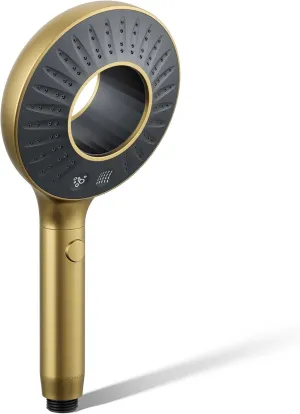 KOHLER K-28681-G-2MB SpaViva Two-Function Handheld Showerhead, Round High Pressure Shower Head, Compatible with SpaViva Cleansing Device, 1.75 GPM, Vibrant Brushed Moderne Brass