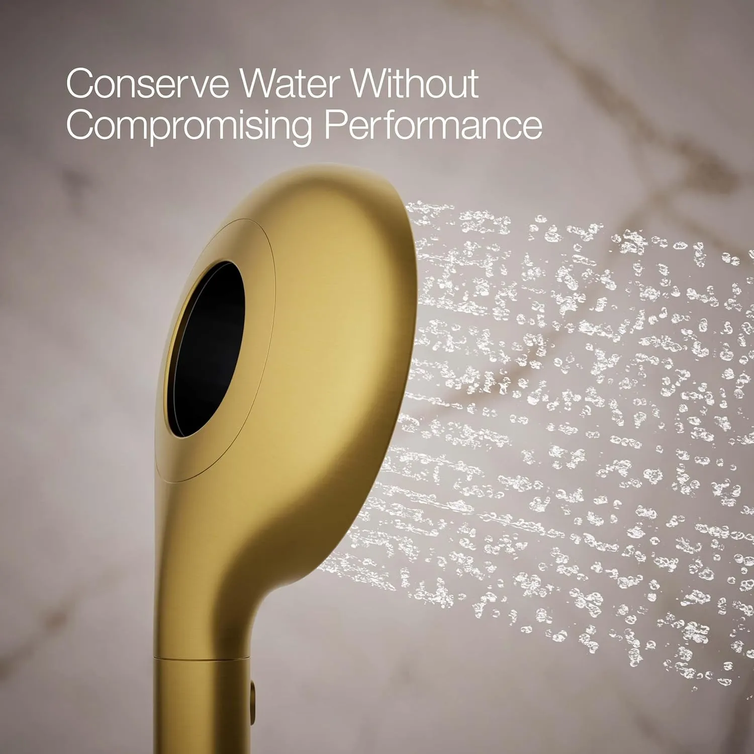 KOHLER K-28681-G-2MB SpaViva Two-Function Handheld Showerhead, Round High Pressure Shower Head, Compatible with SpaViva Cleansing Device, 1.75 GPM, Vibrant Brushed Moderne Brass