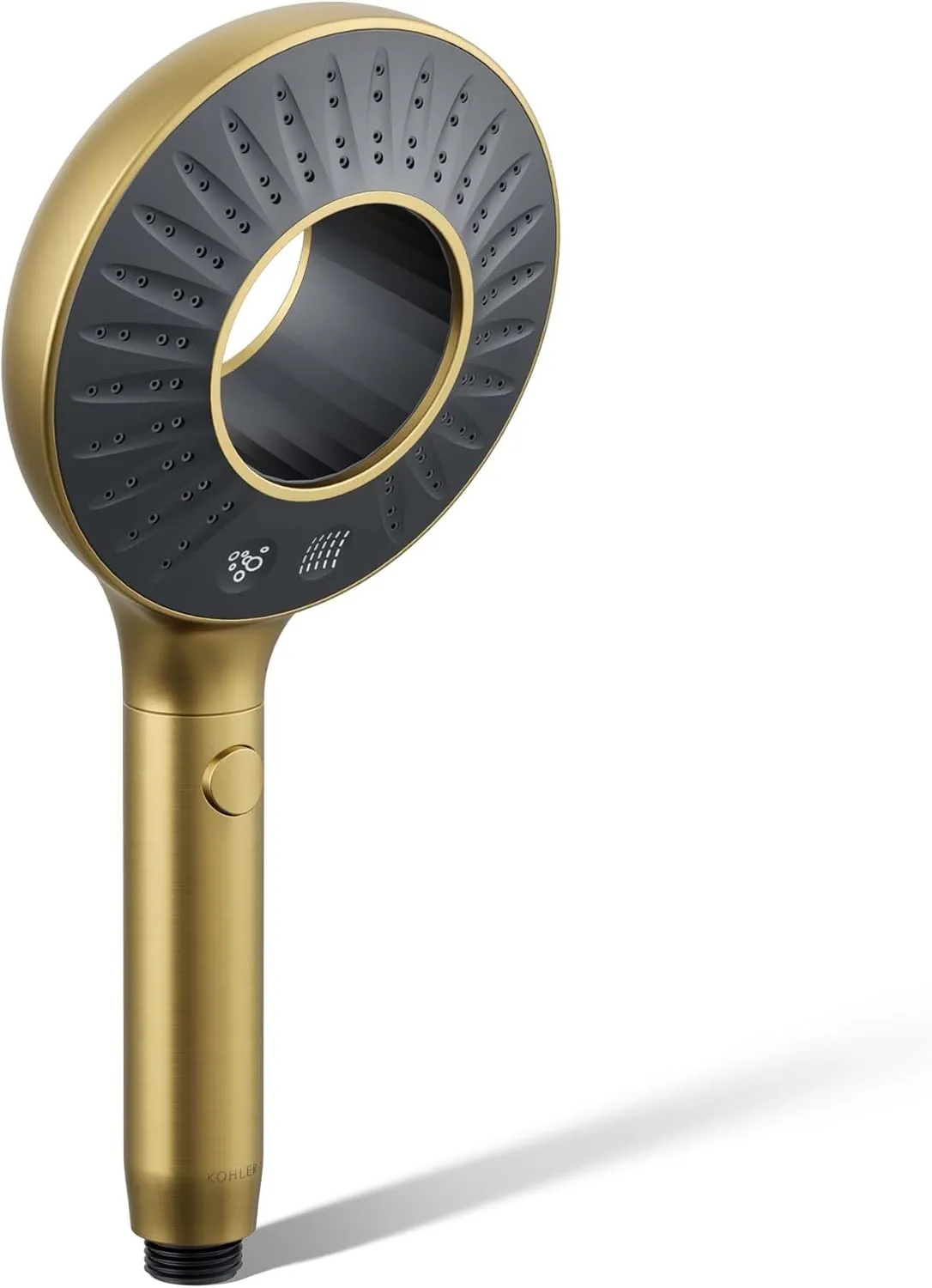 KOHLER K-28681-G-2MB SpaViva Two-Function Handheld Showerhead, Round High Pressure Shower Head, Compatible with SpaViva Cleansing Device, 1.75 GPM, Vibrant Brushed Moderne Brass