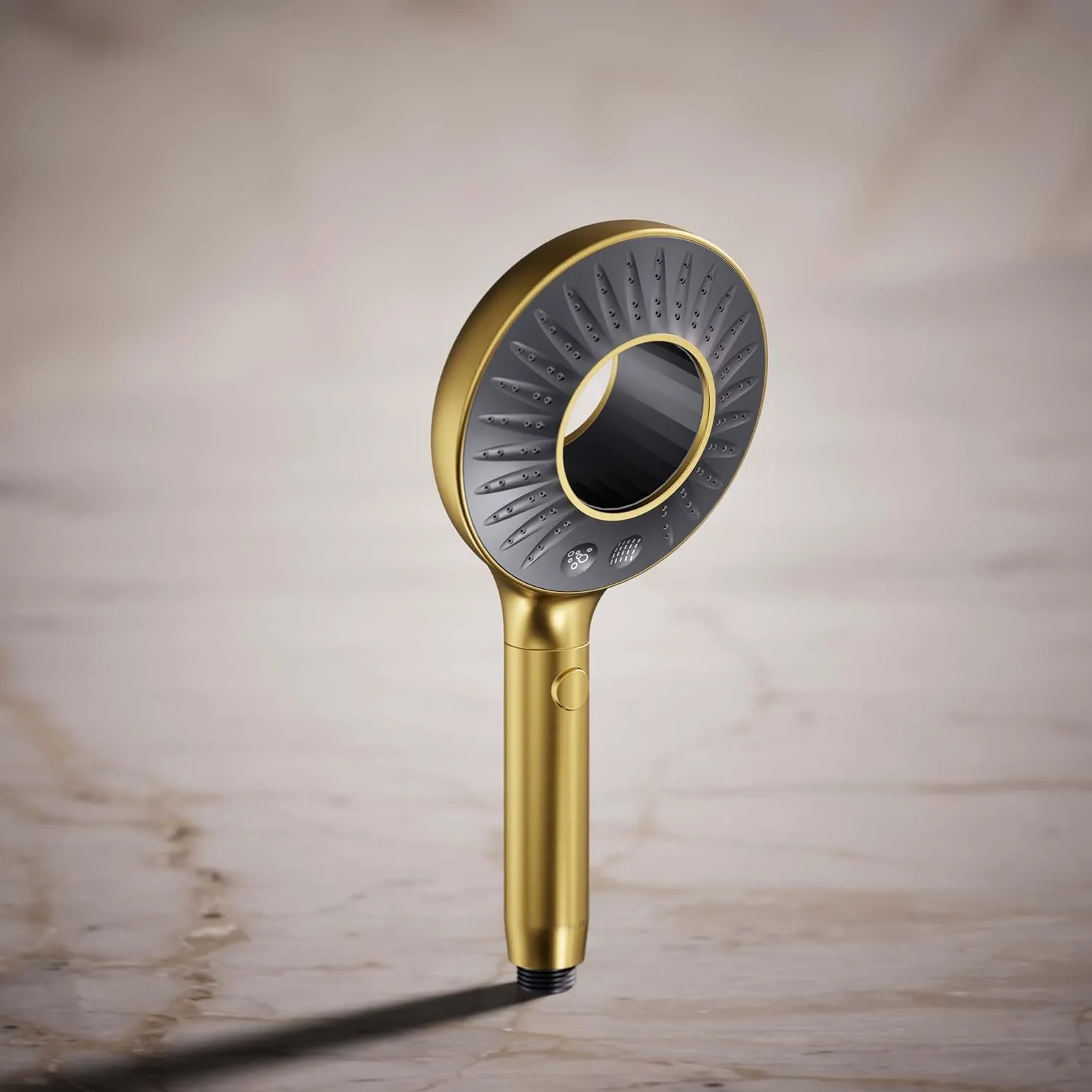 KOHLER K-28681-G-2MB SpaViva Two-Function Handheld Showerhead, Round High Pressure Shower Head, Compatible with SpaViva Cleansing Device, 1.75 GPM, Vibrant Brushed Moderne Brass