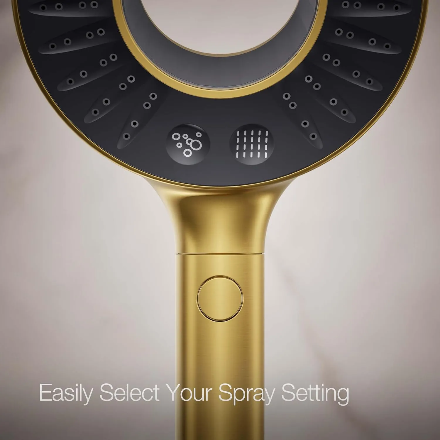 KOHLER K-28681-G-2MB SpaViva Two-Function Handheld Showerhead, Round High Pressure Shower Head, Compatible with SpaViva Cleansing Device, 1.75 GPM, Vibrant Brushed Moderne Brass