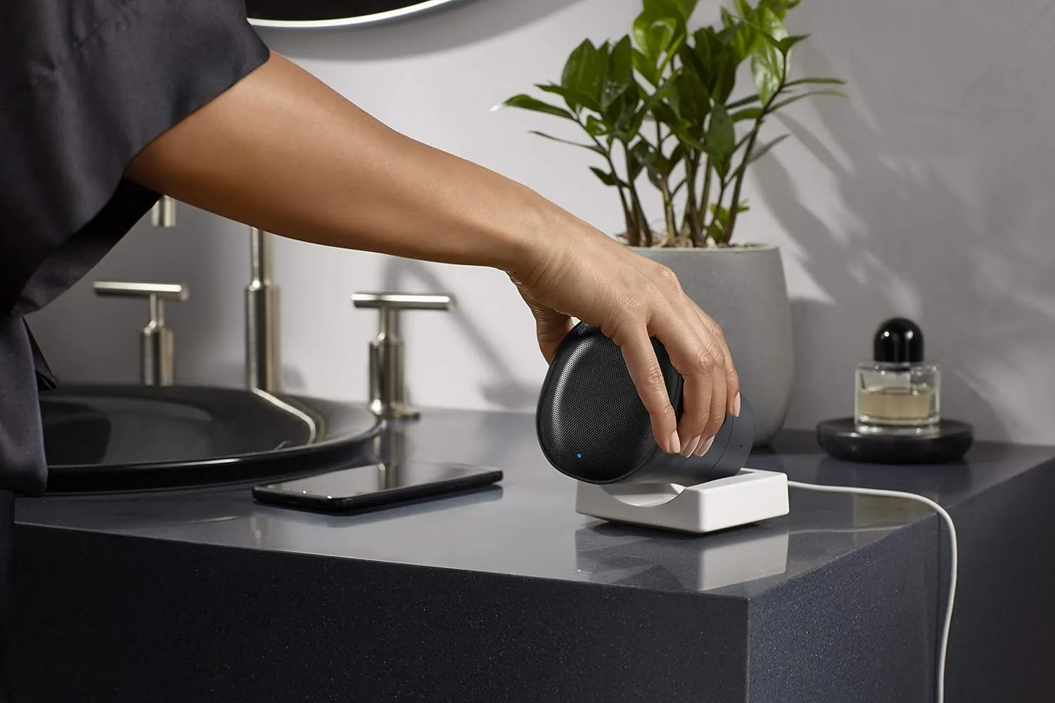 Kohler Moxie Showerhead and Waterproof Bluetooth Wireless Speaker, 2.5 gpm - Matte Black