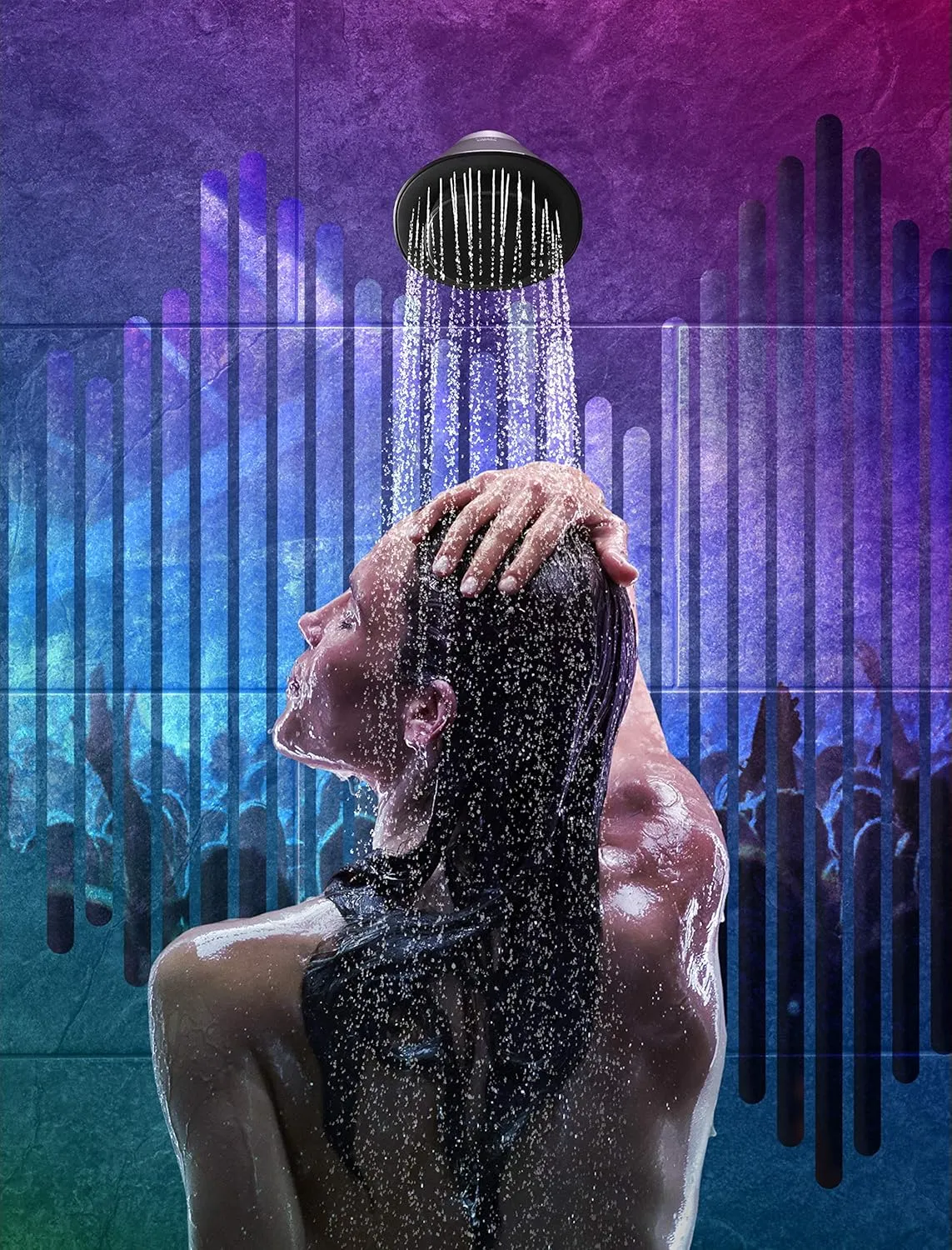 Kohler Moxie Showerhead and Waterproof Bluetooth Wireless Speaker, 2.5 gpm - Matte Black