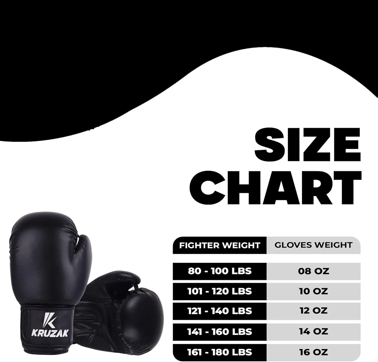 Kruzak Plain Boxing Gloves for Sparring, Kickboxing, Muay Thai, Martial Arts & MMA Fighting - Men & Women Punch Bag Mitts Training and Focus Pads Punching