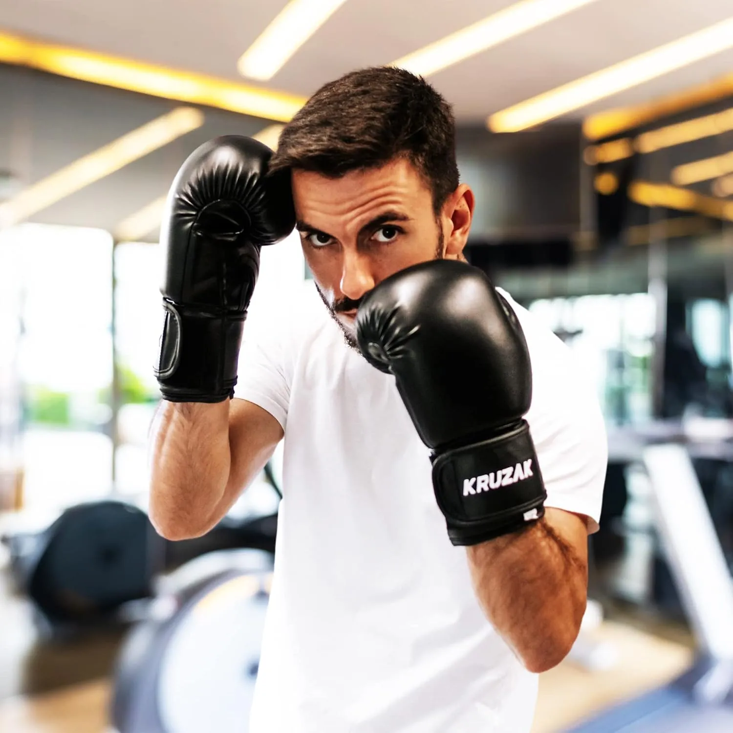 Kruzak Plain Boxing Gloves for Sparring, Kickboxing, Muay Thai, Martial Arts & MMA Fighting - Men & Women Punch Bag Mitts Training and Focus Pads Punching