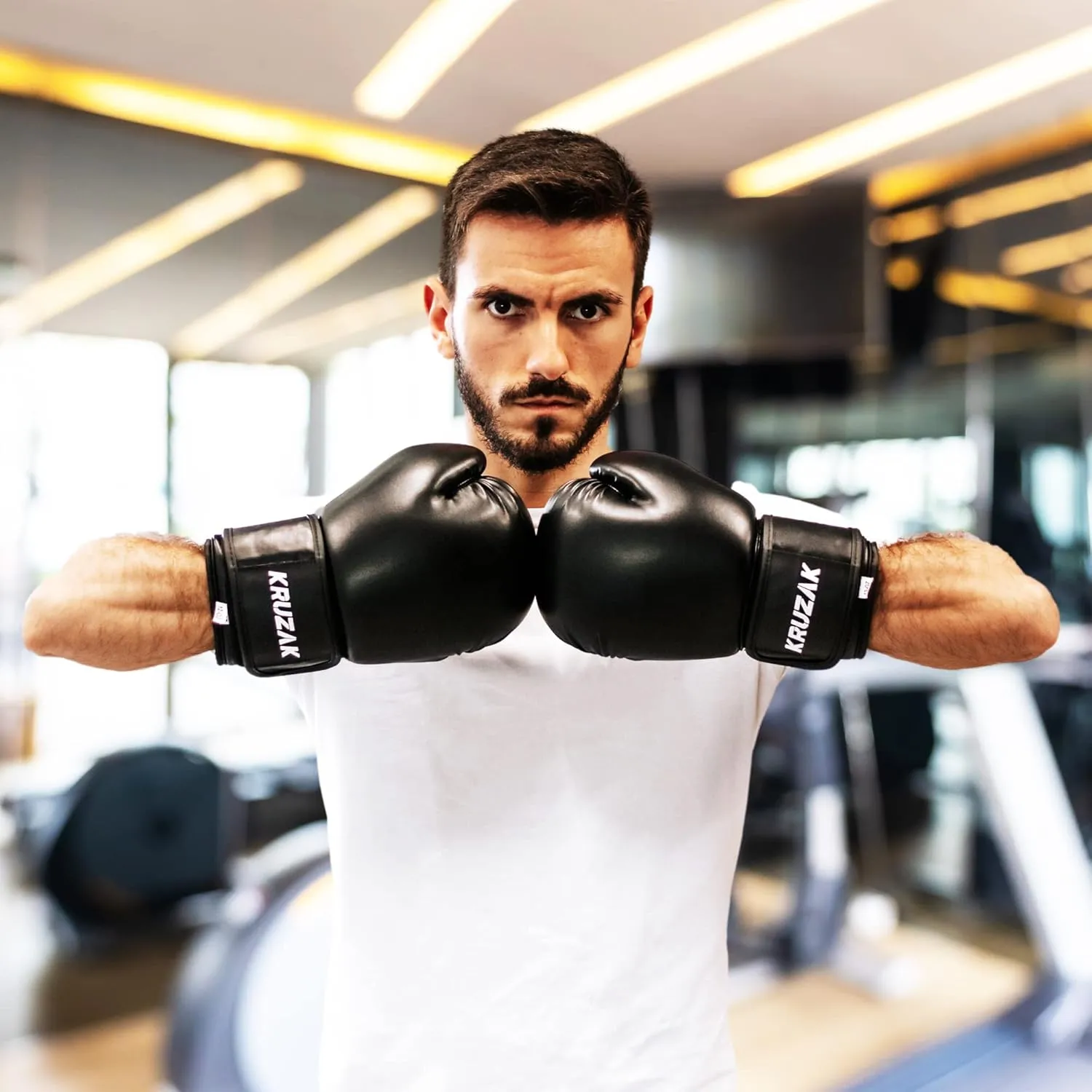 Kruzak Plain Boxing Gloves for Sparring, Kickboxing, Muay Thai, Martial Arts & MMA Fighting - Men & Women Punch Bag Mitts Training and Focus Pads Punching