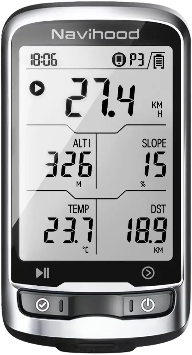L4 Entry Level GPS Bike Computer Wireless, Laminated 2.3" Screen, Ultra Thin and Lightweight Bike Speedometer, IPX7 Waterproof, Bluetooth ANT  Cycling Computer