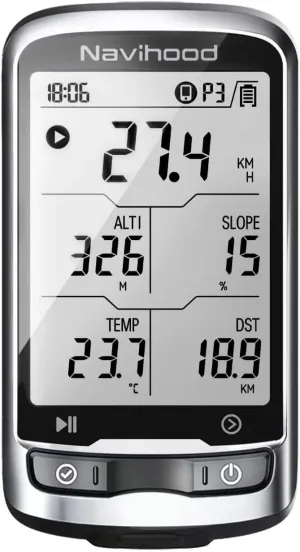 L4 Entry Level GPS Bike Computer Wireless, Laminated 2.3" Screen, Ultra Thin and Lightweight Bike Speedometer, IPX7 Waterproof, Bluetooth ANT  Cycling Computer