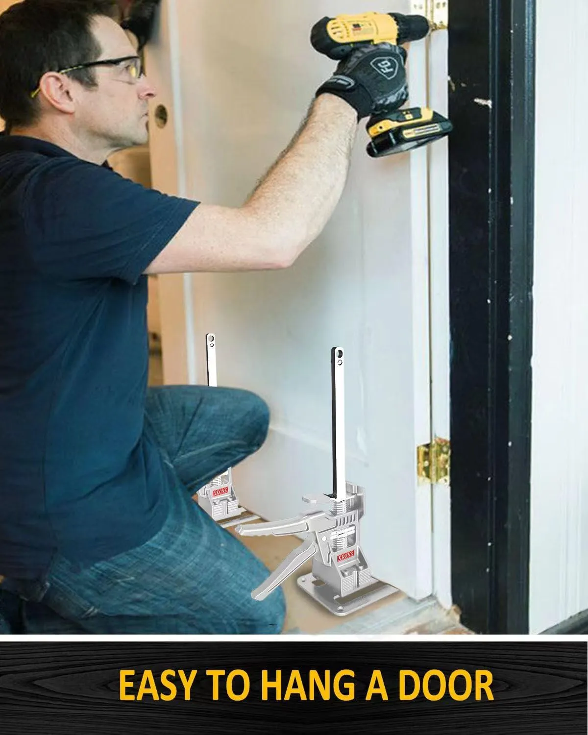 Labor Saving Arm Jack(2 Pcs),Multi-Function Height Adjustment Lifting Device with Storage Case,Suitable for Door Panel Lifting,Wall Tile Locator,Cabinet Jack and Board Lifter etc.