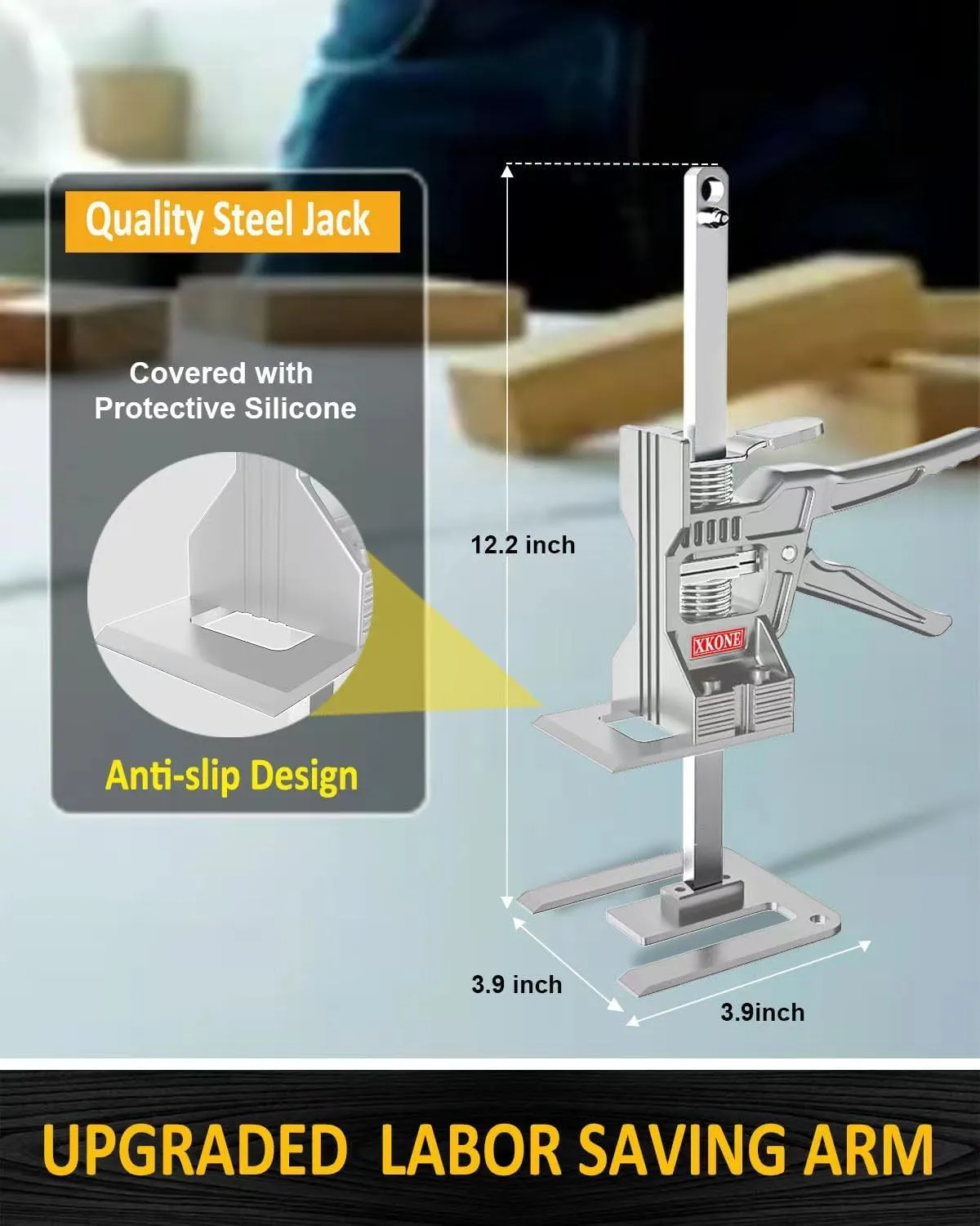 Labor Saving Arm Jack(2 Pcs),Multi-Function Height Adjustment Lifting Device with Storage Case,Suitable for Door Panel Lifting,Wall Tile Locator,Cabinet Jack and Board Lifter etc.