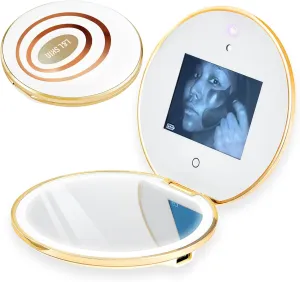 L&L SKIN UVmagic Mirror, Compact Mirror Design for Sunscreen Test, Travel Makeup Mirror with UV Camera for Sunscreen Coverage Test