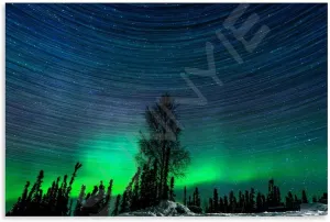 Landscape Aurora1 in Alaska Scenic Spots Poster (1) Canvas Painting for Living Room Bedroom Decor 12x08inch(30x20cm) Unframe-style