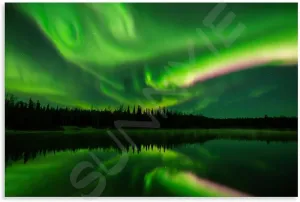 Landscape Aurora1 in Alaska Scenic Spots Poster (2) Canvas for Bedroom Living Room Decor 24x16inch(60x40cm) Unframe-style