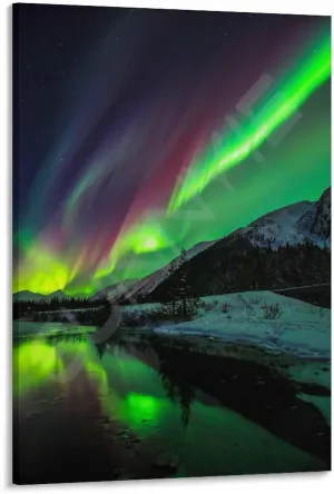 Landscape Aurora1 in Alaska Scenic Spots Poster (3) Canvas Painting for Living Room Bedroom Decor 16x24inch(40x60cm) Frame-style