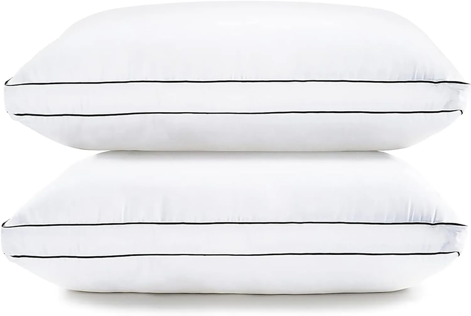 LANE LINEN Standard Pillows Set of 2 (20"x26") - Soft Gusseted Pillow for Back, Stomach or Side Sleepers - Hotel Quality Down Alternative Bed Pillows Standard Size Set of 2 - White