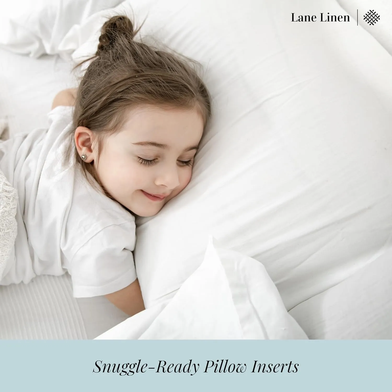 LANE LINEN Standard Pillows Set of 2 (20"x26") - Soft Gusseted Pillow for Back, Stomach or Side Sleepers - Hotel Quality Down Alternative Bed Pillows Standard Size Set of 2 - White