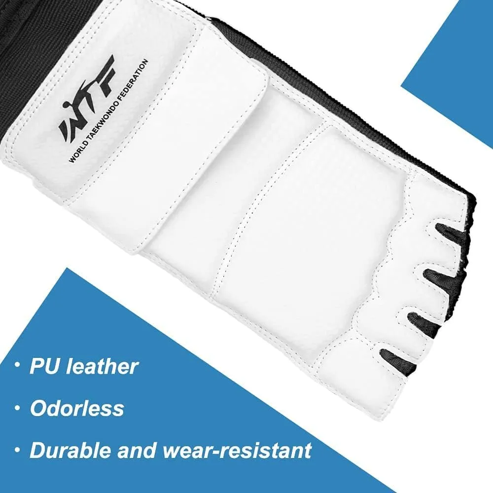 LangRay Taekwondo Sparring Gear Foot Protector Karate Boxing Sparring Foot Guard, Martial Arts Protective Foot Gear for Kung Fu Punch Bag Kickboxing MMA Training