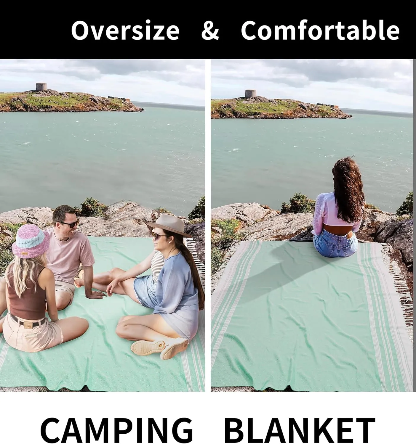 Large Camping Blanket Throw Blanket Car Essentials Lightweight Compact Roadtrip Gadgets Motorhome Rv Accessories Glamping Tent Gear Must Haves Hiker Equipment Hiking Supplies Backpacking Necessities
