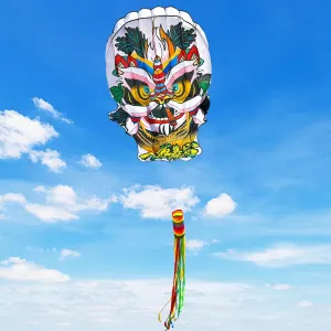Large Kites for Adults,3D Beijing Opera Lion Frameless Soft Umbrella Giant Flying Kites,Easy to Fly with 330Ft Kite String in Beach and Amusement Parks-Ages 12  (60" W x 90" H)