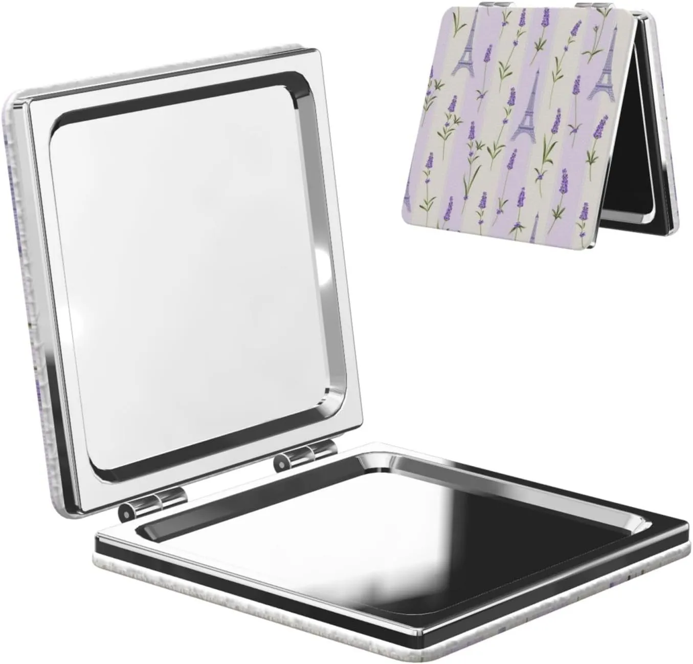 Lavender Eiffel Tower Mini Makeup Mirror Portable Pocket Cosmetic Mirror Folding Compact Mirror