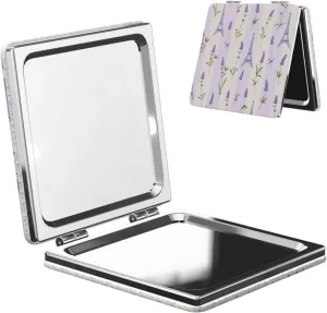 Lavender Eiffel Tower Mini Makeup Mirror Portable Pocket Cosmetic Mirror Folding Compact Mirror