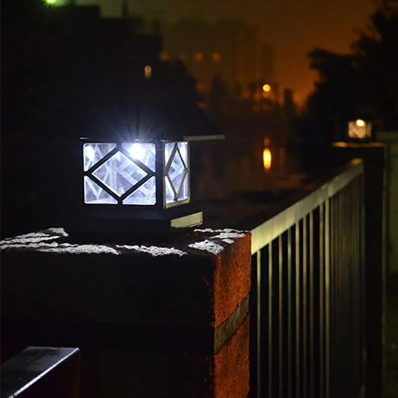 LED Column Headlight Outdoor Waterproof Solar Energy Lantern Light Community Villa Light Outdoor Patio Door Pillar Light Walled
