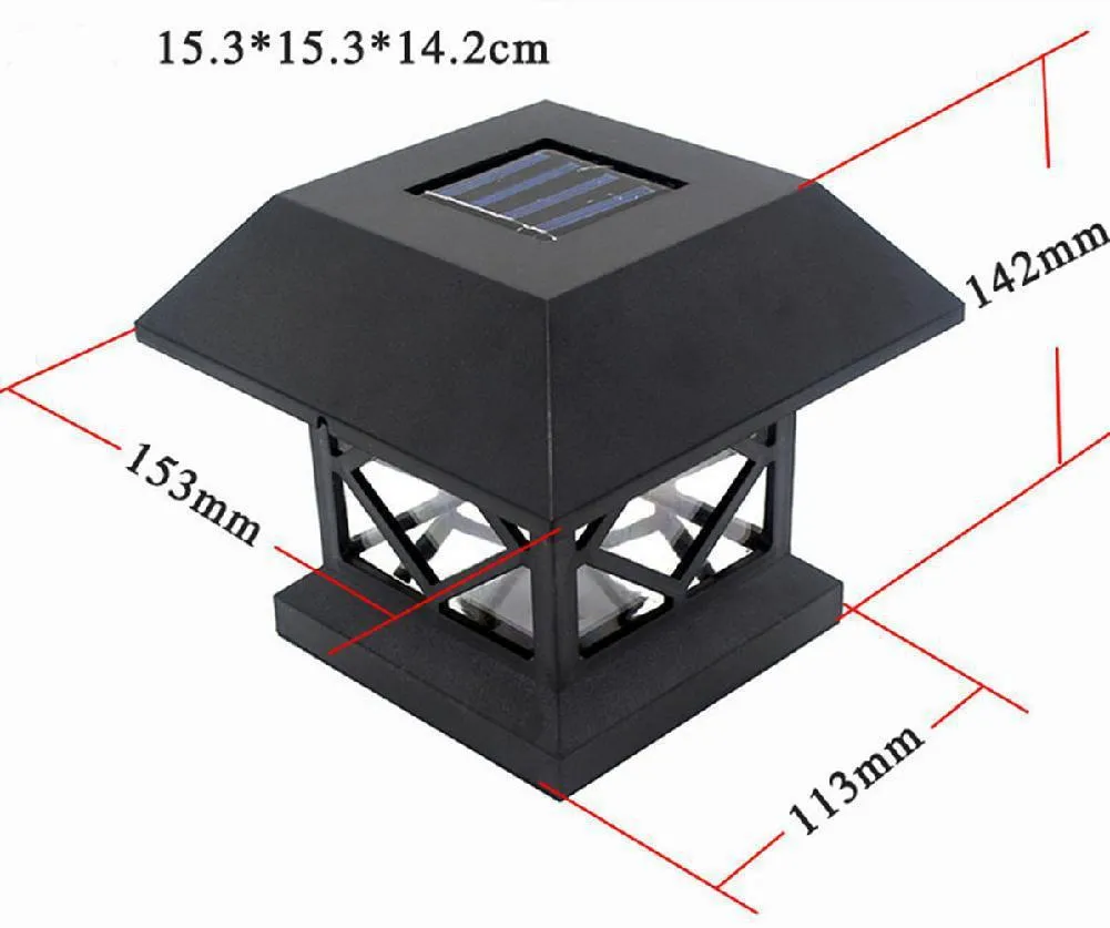 LED Column Headlight Outdoor Waterproof Solar Energy Lantern Light Community Villa Light Outdoor Patio Door Pillar Light Walled