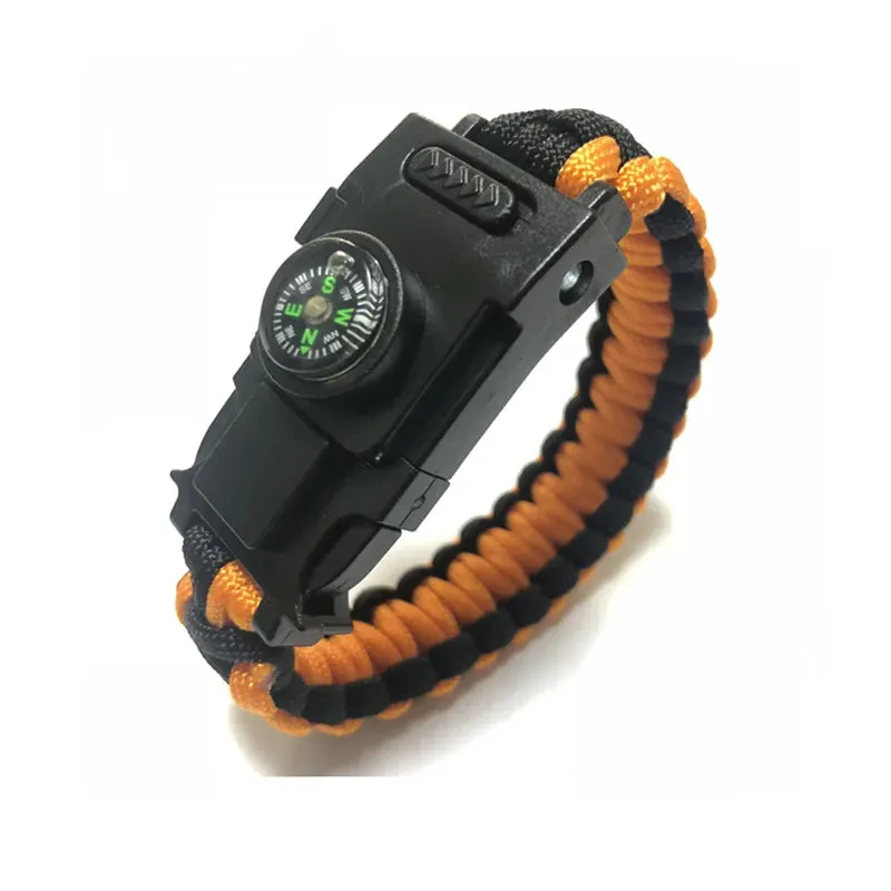 LED Light Multi-Function Survival Bracelet, Emergency Outdoor Tool, Survival Bracelet Paracorde 4mm