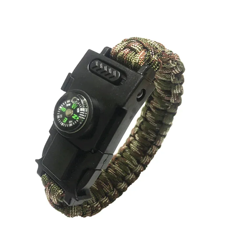 LED Light Multi-Function Survival Bracelet, Emergency Outdoor Tool, Survival Bracelet Paracorde 4mm