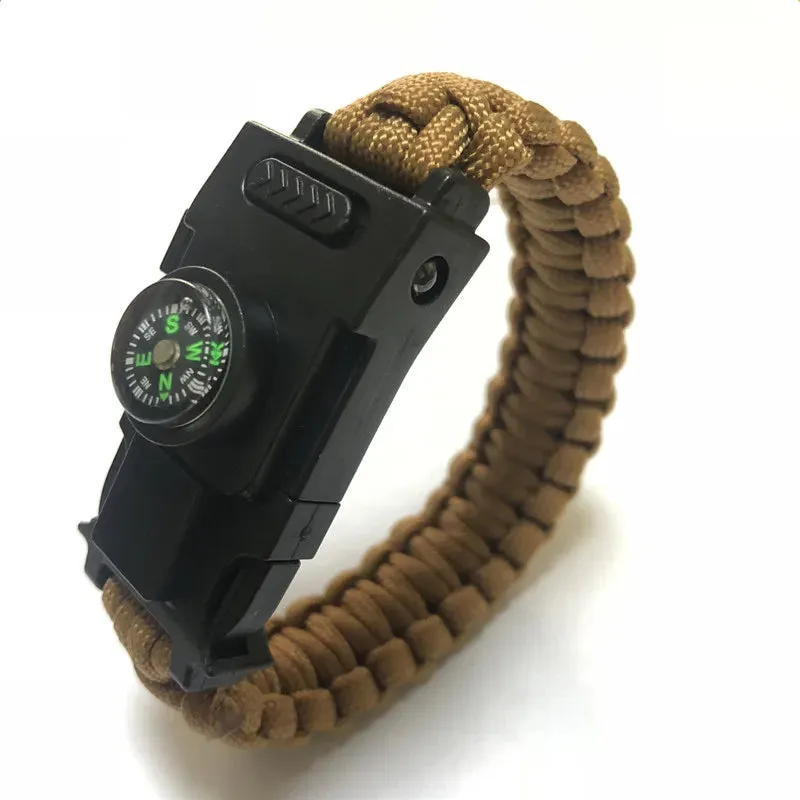 LED Light Multi-Function Survival Bracelet, Emergency Outdoor Tool, Survival Bracelet Paracorde 4mm