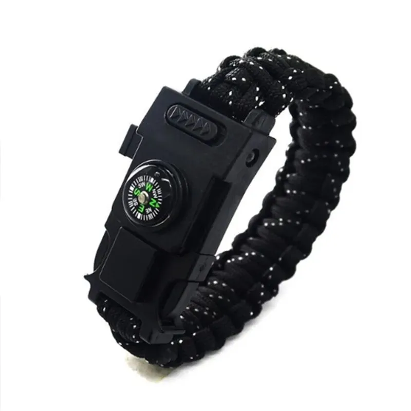 LED Light Multi-Function Survival Bracelet, Emergency Outdoor Tool, Survival Bracelet Paracorde 4mm