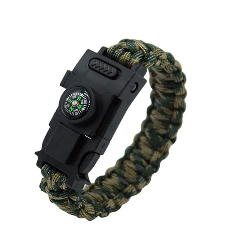 LED Light Multi-Function Survival Bracelet, Emergency Outdoor Tool, Survival Bracelet Paracorde 4mm