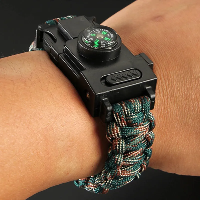 LED Light Multi-Function Survival Bracelet, Emergency Outdoor Tool, Survival Bracelet Paracorde 4mm