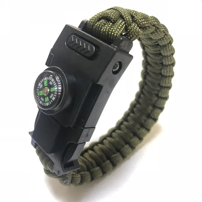 LED Light Multi-Function Survival Bracelet, Emergency Outdoor Tool, Survival Bracelet Paracorde 4mm