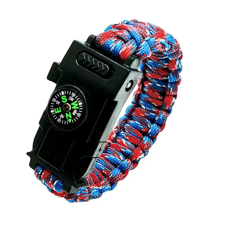 LED Light Multi-Function Survival Bracelet, Emergency Outdoor Tool, Survival Bracelet Paracorde 4mm