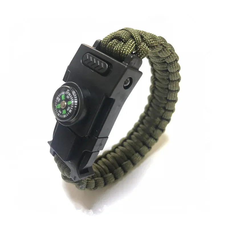 LED Light Multi-Function Survival Bracelet, Emergency Outdoor Tool, Survival Bracelet Paracorde 4mm