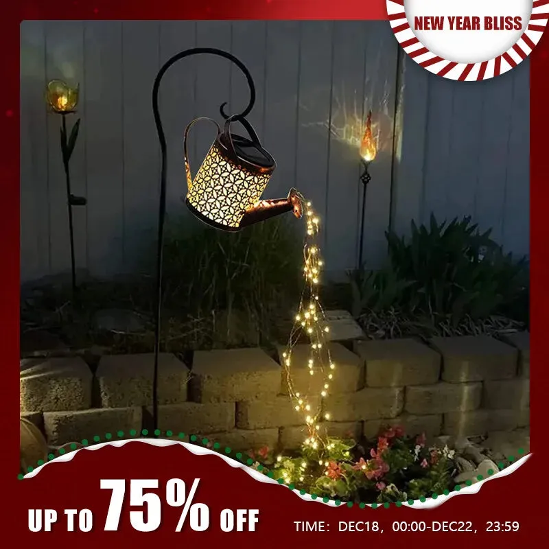 LED Solar Watering Can Light Hanging Kettle Lantern Light Outdoor Waterproof Villa Path Lawn Yard Garden Decoration Lamp