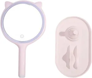 Led Vanity Mirror Led Desktop Makeup Mirror Led Lighting Mirror Hand Held Mirror Lighted Led Vanity Table Mirror Girl Cosmetic Mirror Abs Travel Rotating Mirror
