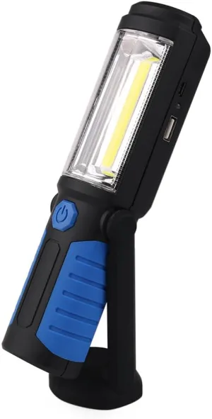 LED Work Light With Magnetic Base Rechargeable Handheld Flashlight LED Torches Lamp COB Cordless Inspection Lamp 2200mAh Battery For Outdoor Camping Hiking Garage Emergencies with Hanging Hook