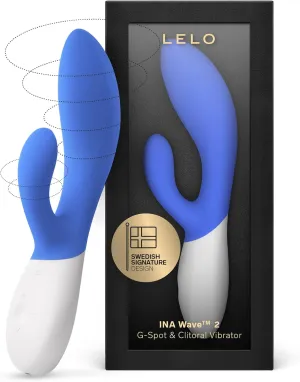 LELO INA Wave 2 Rabbit Vibrator for Women Sex Toy G Spot Rabbit Vibrator with Wavemotion Technology and 12 Vibrations Settings, Sex Toys for Women, California Sky