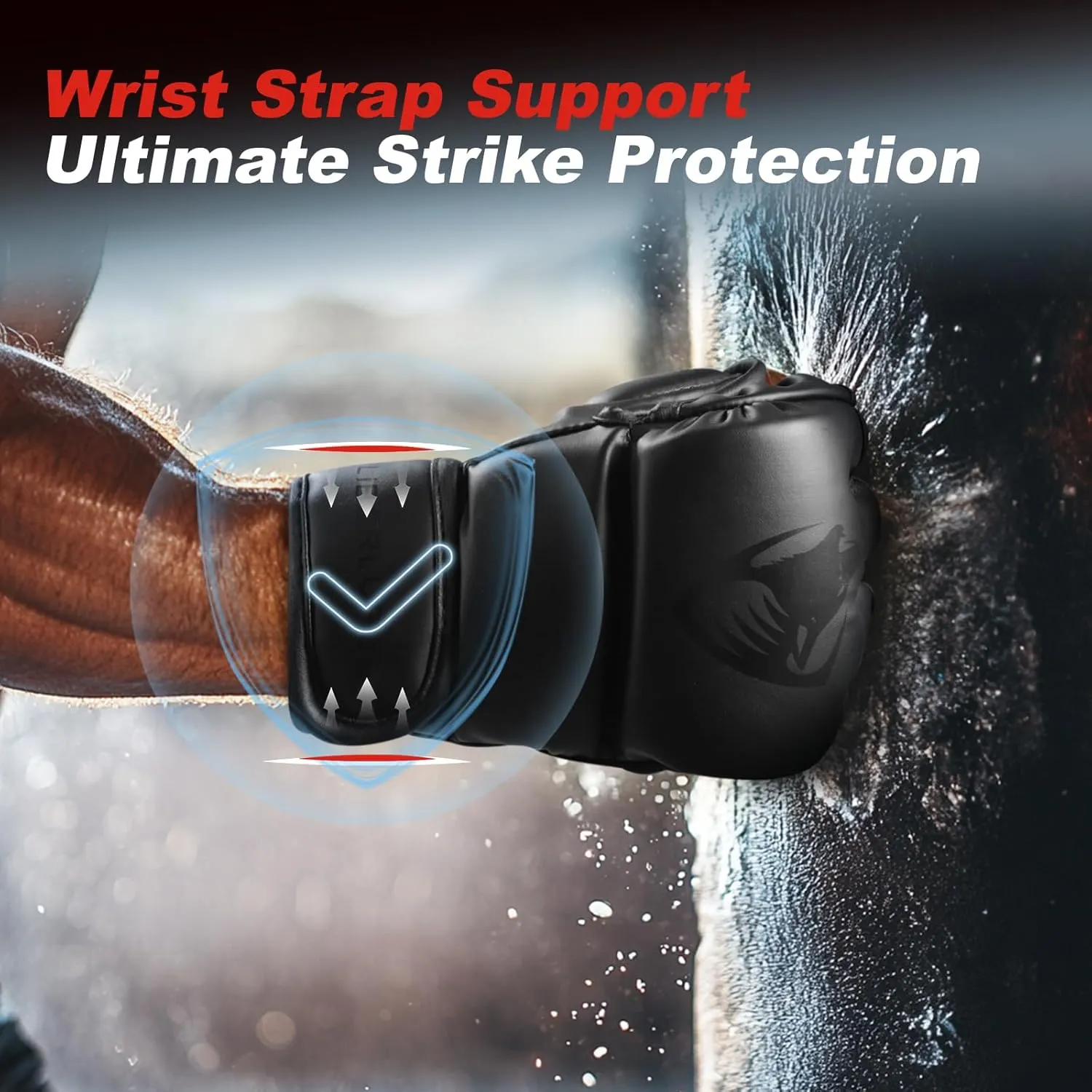 LIBERLUPUS MMA Gloves for Men– Open Palm Training Gloves for Grappling, Kickboxing, Muay Thai, Light Sparring, Youth Self-Defense, Heavy Bag Workouts – Durable Synthetic Leather with Wrist Support