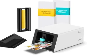 Liene PixCut S1 Photo Sticker Printer & Cutting Machine - All-in-One Sticker Maker Machine for DIY Crafts, Custom Labels & Gifts, Thermal Dye-Sublimation, 300 DPI Prints, Precise AI Auto-Cutting