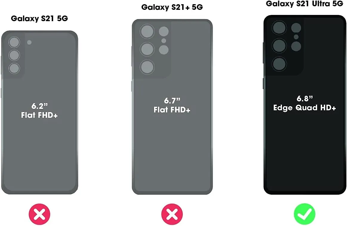 LifeProof NEXT SERIES Case for Galaxy S21 Ultra 5G (ONLY - DOES NOT FIT non-Plus or Plus sizes) - BLACK CRYSTAL (CLEAR/BLACK)