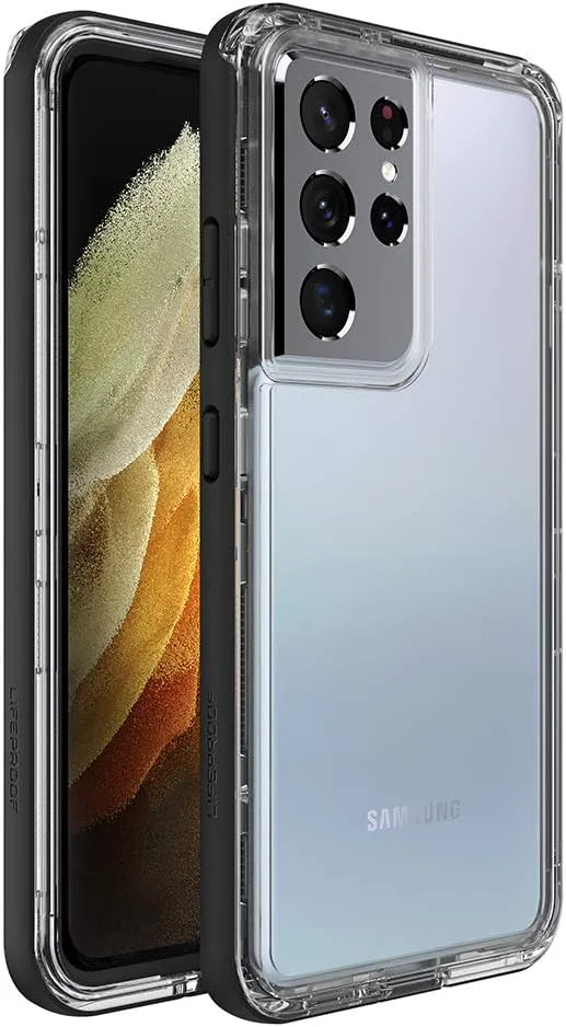 LifeProof NEXT SERIES Case for Galaxy S21 Ultra 5G (ONLY - DOES NOT FIT non-Plus or Plus sizes) - BLACK CRYSTAL (CLEAR/BLACK)