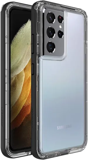 LifeProof NEXT SERIES Case for Galaxy S21 Ultra 5G (ONLY - DOES NOT FIT non-Plus or Plus sizes) - BLACK CRYSTAL (CLEAR/BLACK)